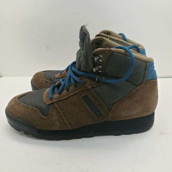 VTG LL Bean Merrell Suede Leather WP Hiking Trail Boots Brown Green Women Sz 8 - Picture 3 of 7